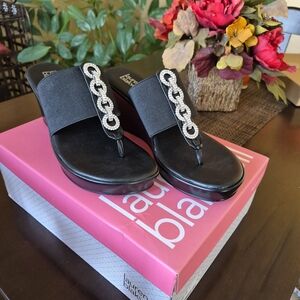 Lauren Blackwell Seleste Wedge Rhinestone Sandals